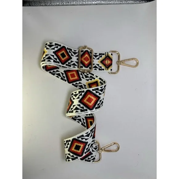 Black/White/Red Adjustable Replacement Purse Crossbody Strap Bundle w/Gold Hdwre - Picture 2 of 4